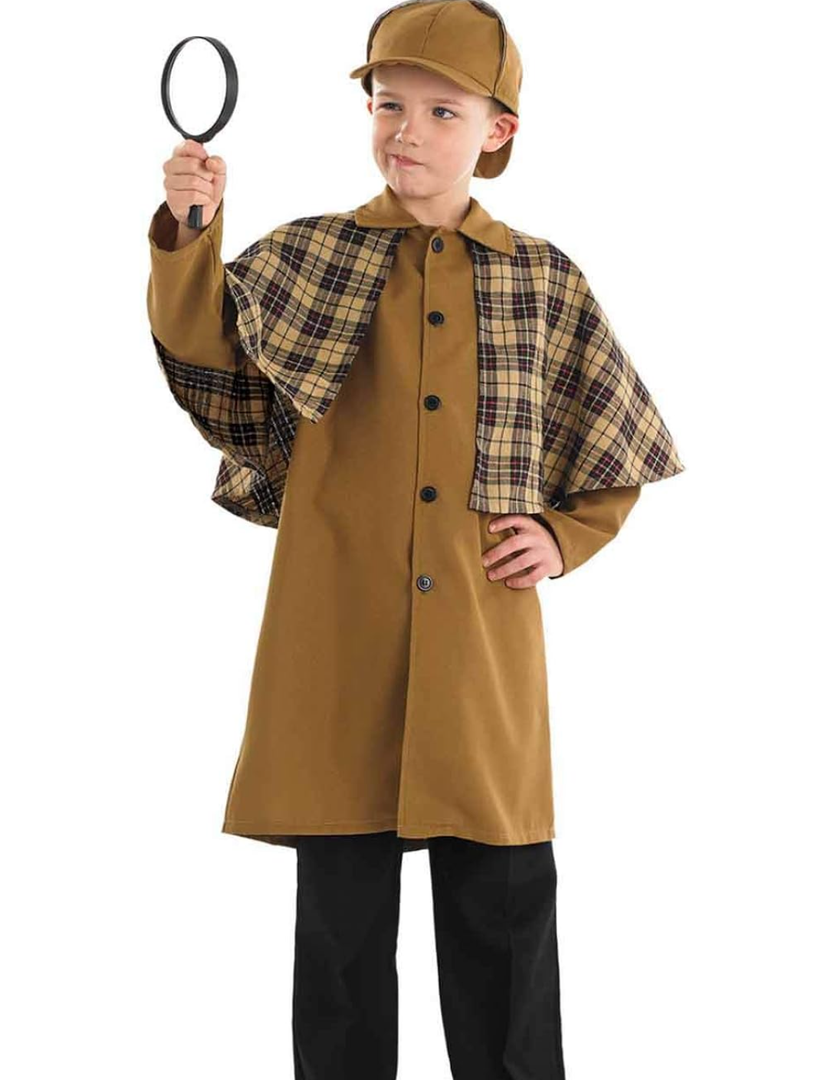 fun shack Victorian Detective Costume For Kids, Detective Cape, Kids Detective Outfit, Fun Detective Dress Up,XL