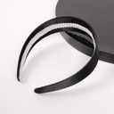 2 x Ivyu Black Headband Wide headbands for Women - 70s Headband Halloween Satin Headbands for Adults Girls 60s headband Hard Head Bands