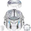 Dreyoo Faucet Handle Compatible with Delta RP17451, Replacement Faucet Handle with Offset Hole for Shower/Tub, 2-1/2'' x 2-1/8'' Knob, Single Knob, Clear Acrylic Finish (1 Pack)