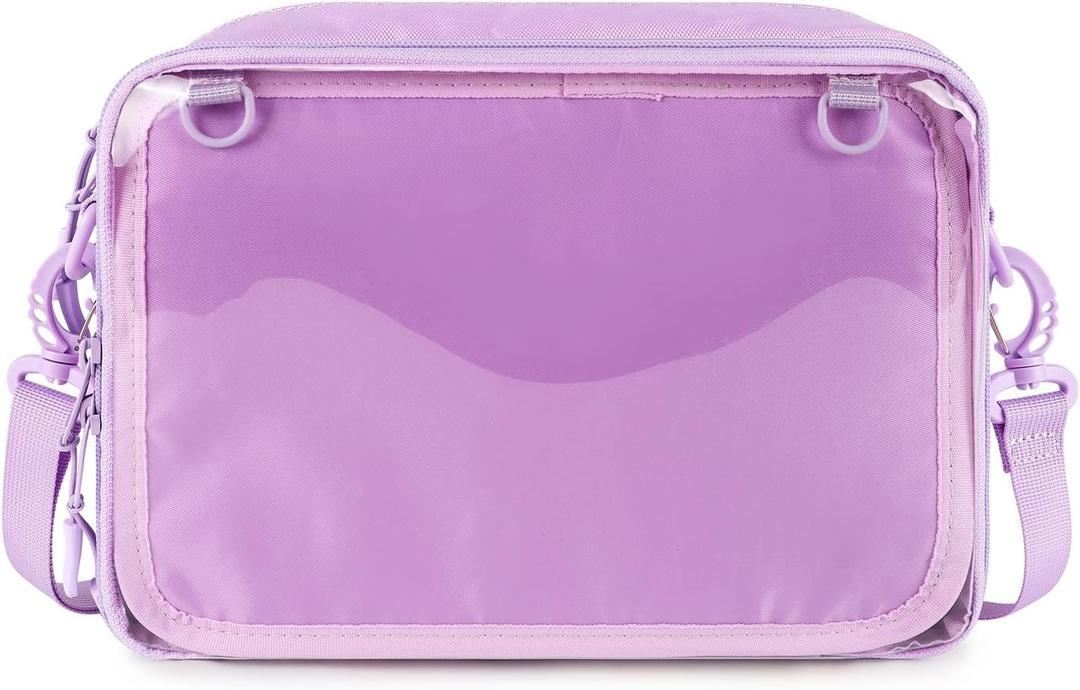 STEAMEDBUN Ita Bag Crossbody Small Ita Purse Pin Display Bag with Insert (Purple)