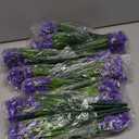 24 Bundles Artificial Flowers for Outdoor,No Fade Fake Plastic Flowers Faux Plants for Decoration Hanging Planters Indoor Outside Garden Porch Window Box Home Wedding Farmhouse (Dark Purple)