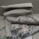 5x7 Washable Area Rug Gray Vintage Traditional Floor Cover Foldable Thin Kitchen Accent Indoor Distressed Non Slip Carpet Floral Print Mat Bedroom Living Room Bathroom, Grey 