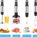 KOIOS Upgraded Immersion Blender Handheld, 1000W 12-Speed 5 in 1 Hand Mixer Stick Blender with 304 Stainless Steel Blade,Food Processor,Beaker,Egg Whisk&Milk Frother,Non-BPA,Smoothies Pure Baby Food