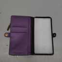 Defencase Compatible with iPhone 12/Pro Case Wallet with RFID Blocking Card Holder for Women Men, PU Leather Magnetic Snap Flip Zipper Strap Wallet Phone Case Fit for iPhone 12 & 12 Pro 6.1", Purple