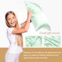 uxcell 1 Pack 100% Charmeuse Pure Silk Pillowcase for Hair and Skin, 350TC 19 Momme Soft Breathable Pillow Case with Hidden Zipper, Light Green Silk Pillowcase Travel (14x20inch)