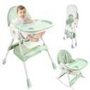 Baby High Chair,HighChairs for Babies and Toddlers with 360 Degree Rotatable Wheels6 in 1/3 in 1 Foldable and Portable,Children's HighchairSuitable for Babies of All Ages to Grow Up