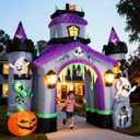 ZPISF Halloween Inflatables Giant 12.5 FT Haunted House Castle Archway Outdoor Decorations, Large Halloween Arch Blow Up Yard Decorations for Front Lawn Garden Decor 