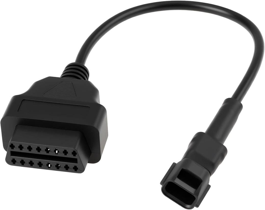 3-Pin to 16-Pin OBD2 Diagnostic Adapter Cable Compatible with Kymco Motorcycles Connector for Fault Code Reading
