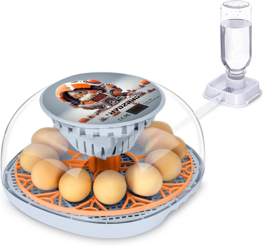 Smart Chicken Incubators for Hatching Eggs with Automatic Turner Small Poultry Duck Quail 12 Egg Incubator Temperature Control Display Hatcher Machine (Mechachick, )