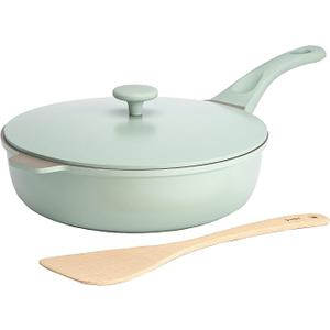 Goodful All-in-One Pan, Multilayer Nonstick Cookware Set, High-Performance Construction, Multipurpose Design Replaces Multiple Pots and Pans, Dishwasher Safe, 11-Inch, 4.4-Quart Capacity, Sage Green