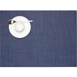 Chilewich Mini Basketweave Placemats in Indigo - Set of 4 - Easy Care Woven Tabletop Textiles - Indoor/Outdoor - 19" x 14" Rectangle