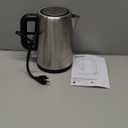 Basics Electric Stainless Steel Kettle for Tea and Coffee, BPAFree, Fast Boiling, Auto ShutOff, BoilDry Protection, 1.7 Liter, 1500W, Black and Silver