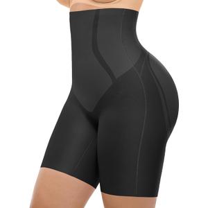 SHAPELLX Shapewear for Women Tummy Control Shorts Seamless High Waisted Body Shaper Fajas Colombianas Butt Lifting (Medium, A0-black)