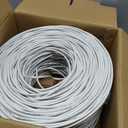 CAT5e Ethernet Cable 1000ft 24AWG Solid CCA UTP Unshielded CAT 5e, High Speed Lan Network, RJ45 Cable, Easy Pull Box Ethernet Cord (White)