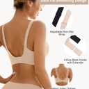 Wireless Bras for Women Bralette - Womens Seamless Push Up Full Coverage Wirefree Padded Sleep Bra with Support and Lift (L)