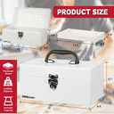 P.I.T. 12 Inch Tool Box,Portable Small Steel ToolBox with Metal Latch Closure for Household, Warehouse,Tools Storage,White