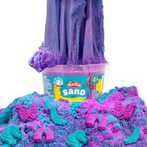 Play-Doh Sand Scented Slime, Teal and Purple (Cotton Candy), 1.5 Pounds of Play Sand in Resealable with Magical Molds on the Lid, Creativity for Kids Sensory Toys