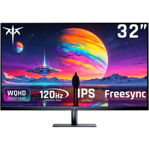 KTC 32 Inch 2K 120Hz Computer Monitor, IPS QHD 2560 x 1440p Monitor with Ultra-Thin Bezels, HDR10, Adaptive Sync, HDMI/Display Ports, Tilt Adjustable, Eyecare, for Office and Casual Gaming, H32T13