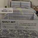 Great Bay Home 3-Piece Reversible Blue Full/Queen Quilt Comforter with 2 Shams | Lightweight, All-Season, Cozy, Modern Bedspreads | Paisley Coverlet Sets | Kadi Collection