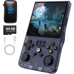 R36MAX Retro Handheld Game Console,4.0 Inch IPS Screen Retro Gaming Console,30+ Simulators Video Game Console-Graphite