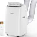 Gasbye Dual Hose Portable Air Conditioner, [2025 Upgraded] Full DC Inverter Compressor, Energy-Saving 13.6 CEER, Low Noise (45dB), Cools Room up to 500 Sq.Ft., Backlit Remote Control, 14,000BTU, White