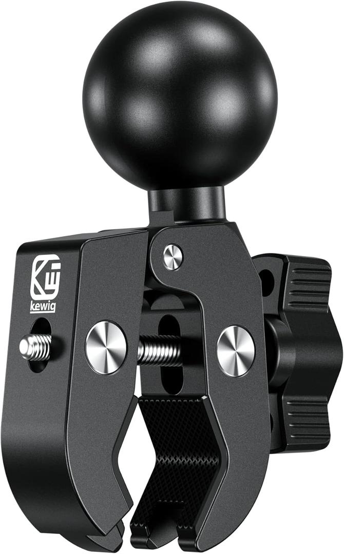 BRCOVAN 1.5'' Ball Clamp Mount Base with Aluminum Alloy Tough-Claw, Fit Handlebar Rail 0.5'' to 1.75'' in Diameter, Compatible with RAM Mounts C Size 1.5 Inches Ball Double Socket Arm