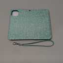 Varikke for iPhone 14 Wallet Case Detachable with 9-Card Holder for Women, Fashion Glitter PU Leather Wrist Strap Strong Magnetic Flip Wallet Removable Phone Case Cover for iPhone 14 6.1", Mint Green