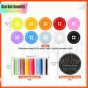 Tanstic 20Pcs 1.9 Inch Resin Buttons Resin Sewing Buttons 10 Mixed Colors 4 Hole Button with Embroidery Thread, Sewing Needles for Sewing Crafts DIY