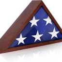 ASmileIndeep Flag Display Case for Small Flag, 3' x 5' American Flag Shadow Box with HD Tempered Glass and Wall Mount (Not for Burial Flag), Triangle Flag Holder Frame for Folded Flag - Cherry Red