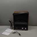 Shinic Electric Fireplace Heaters for Indoor Use,1500W Space Heater with Crackling Sound & 3D Realistic Flame, Safety Protection, Mini Portable Fireplace Heater for Home Christmas Decoration, Walnut (11.8" x 5.9" 14.6")