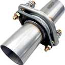 RCCT 2.5'' Exhaust Flex Joints Repair Coupler Repair Kit Flex Pipe with Spring Bolt Flange, Universal Flex Spring Joint(2.5In)