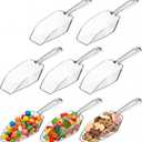 Hestya 8 Pcs Multi Purpose Clear Plastic Scoops for Candy Buffet Acrylic Kitchen Ice Food Popcorn Scoops for Protein Powders, Ice Cream, Coffee, Tea Jar (6.7 Inch)