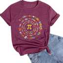 Pi Day Shirt Women Math Teacher Shirts Teacher Life Tee Teach Love Inspire Teacher Gift Casual Short Sleeve Tops M