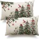 DFXSZ Christmas Pillow Covers 12x20 Inch Set of 2 Christmas Tree Decorative Throw Pillows Winter Christmas Decor for Home Couch TH-35B12 (Green)