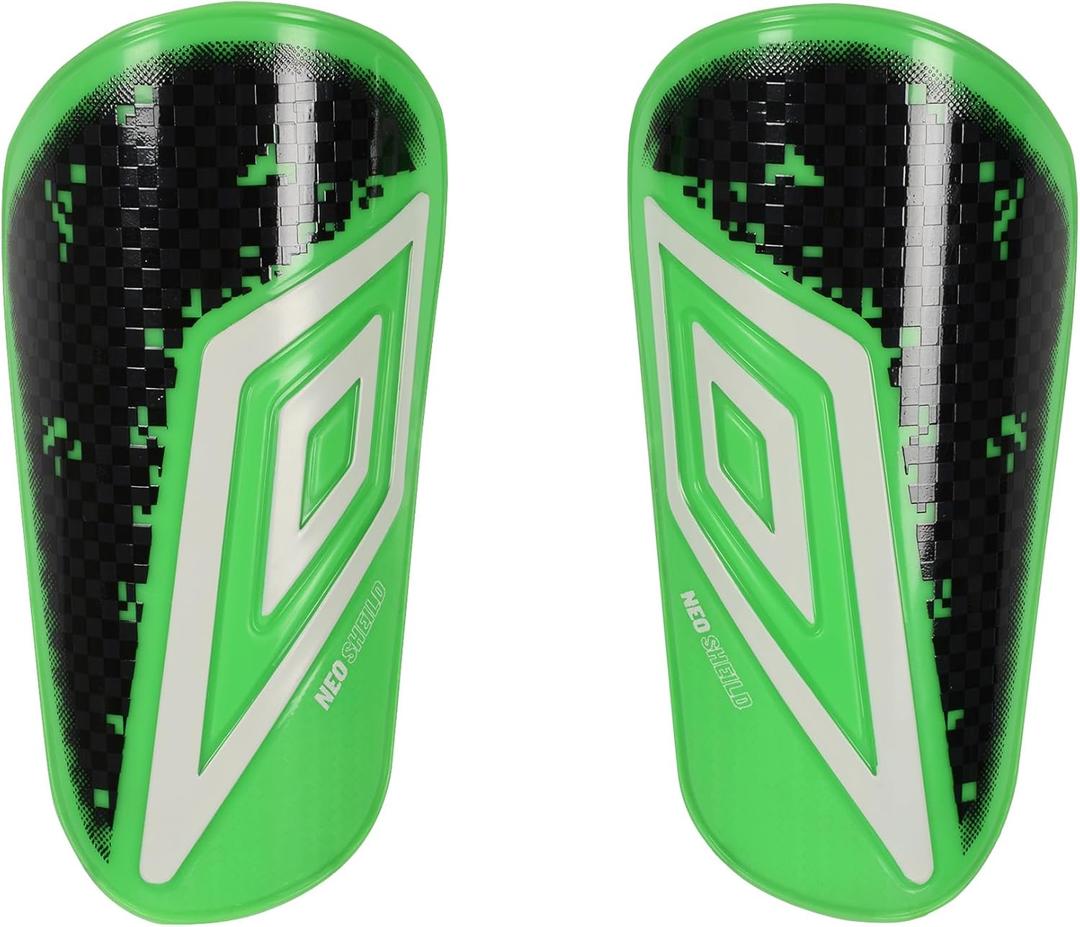 Umbro Youth Neo Shield Shinguard with Sleeve (Small, Green/Black/White)