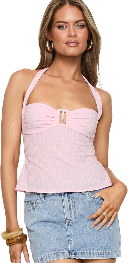 Princess Polly Isabetta Halter Top (0, Pink)
