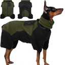 DENTRUN Dog Winter Coat - Polyester Jacket, Pajamas Turtleneck Sweater - Puppy Cold Weather Outfit - Thermal Bodysuit - Soft Jumpsuit, M