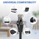 Cat 6 Ethernet Cable 200 ft, 10Gbps High Speed Ethernet Cable, Outdoor&Indoor Rj45 Cat6 Cable Internet Cable for Computer, Router, Modem, PS4/5, Xbox, Gaming- Black