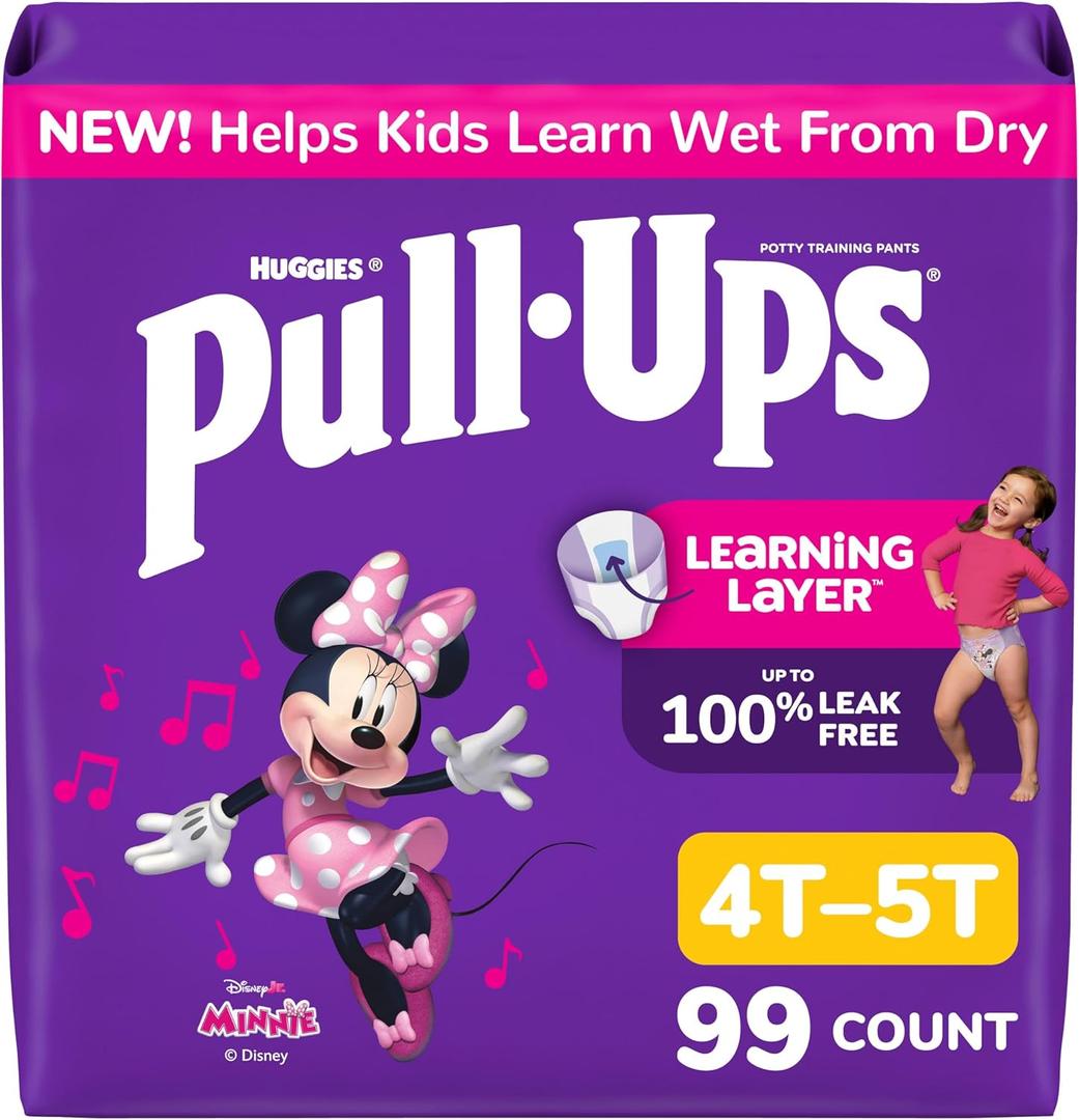 Pull-Ups Girls' Potty Training Pants, 4T-5T (38-50 lbs), 99 Count