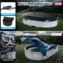 10x16 Ft Oval Pool Cover, Heavy Duty Pool Cover Protector with Ratchet Tie Downs, 420D Oxford Fabric for All Season Use - Tear Resistant, UV & Dust Proof