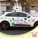 Relaxweex 27 Pcs Large Car Birthday Decorations Happy Birthday Magnets with Large Party Hat Colorful Reflective Automotive Car Magnets for Refrigerator Door Metal Surface