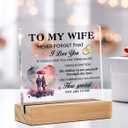 Romantic Gifts for Wife Christmas Birthday Valentine's Day Wedding, to My Wife Clear Acrylic Sign for Home, 4 x 4 Inches