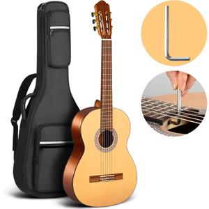 CAHAYA Classical Guitar Beginner Kit 39 Inch for Kids Teenager Adults with 0.4″ Thick Padded Gig Bag Full Size Model: CY0269