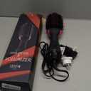 Dual Voltage Hair Dryer Brush with Negative Ion Anti-frizz Styler - Hot Air Volumizer for 110V-120V/220V-240V European and Travel Use (Black/Rose Red)