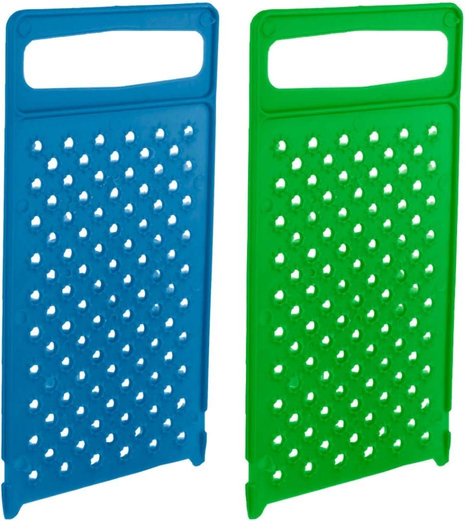 Plastic Food Grater - Pack of 2 - Easy Flat Hand Grater - Fine Cheese Handheld Graters Dishwasher Safe