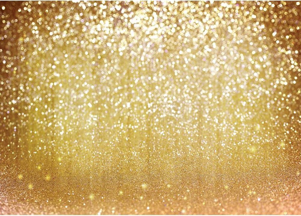 LYWYGG 10x8FT Vinyl Photography Backdrop Golden Particles Speckle Background Dreamy Fantasy Dreamlike Theme Metal Festive Holiday Party Decorative Photography Backdrop CP-10-1008