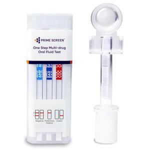 Prime Screen [5 Pack] 10 Panel Saliva Oral Fluid Test Kit, E&I Exempt for Workplace and Insurance Use AMP, BAR, COC, MDMA, MET (Meth), MTD, OPI, OXY, PCP (Phencyclidine), THC (Marijuana) - QODOA-10106