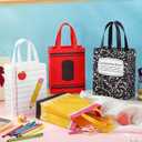Wesnoy 24 Pcs Teacher Appreciation Gift Tote Bags Bulk Thank You Teachers Treat Goodie Bags with Handles Reusable Non Woven Gifts Wrap for School Office Retirement Graduation Party Supplies