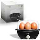 COOK WITH COLOR 350W Electric Double Layer Egg Cooker - Egg Boiler for Hard Boiled, Soft Boiled, and Omelettes, 6.1x6.1x5.5, Black (Single Tier)