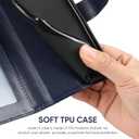 Case for Galaxy A55 5G Case,Samsung A55 SM-A556U Wallet Case with Tempered Glass Screen Protector, Lace Flower PU Leather Flip Credit Card Holder Phone Cover for Samsung Galaxy A55 5G Dark Blue